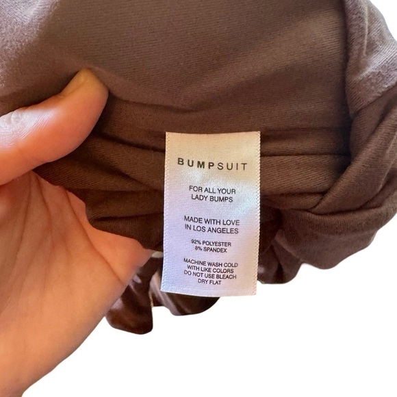 NWT Bumpsuit Stevie Maternity Unitard Turtleneck Sleeveless Jumpsuit in Brown - Picture 9 of 11
